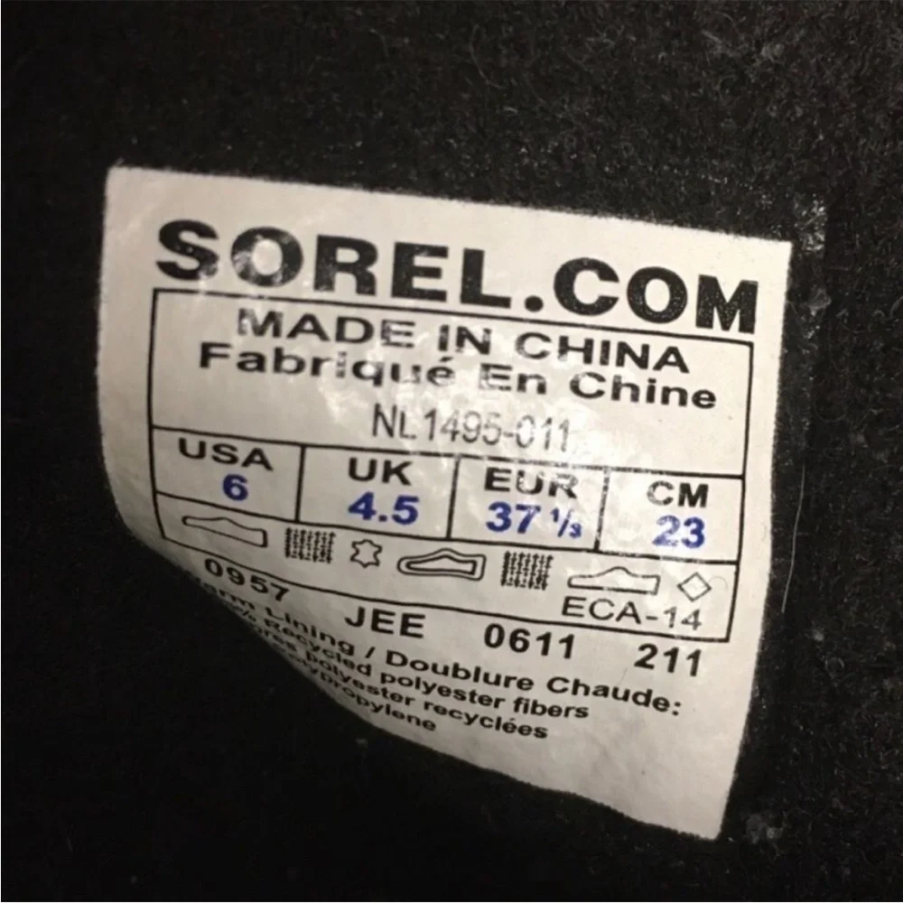 SOREL Women's Carnival Black Waterproof Snow Boots Size 6 - Picture 7 of 7